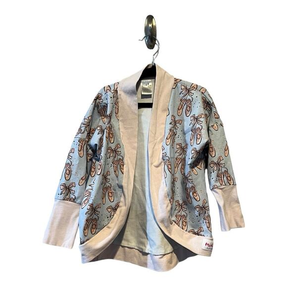 Mialu Handmade Open Front Ballet Slipper Print Cardigan size 5 - Picture 1 of 11